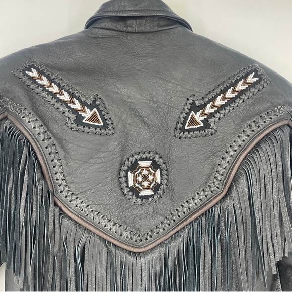 Unik Premium Leather Fringe Colorado Motorcycle Biker Jacket Coat Women’s Small - Picture 5 of 11